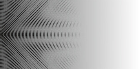 Halftone concentric dotted lines background. Spotted and dotted half circles gradient. vector illustration
