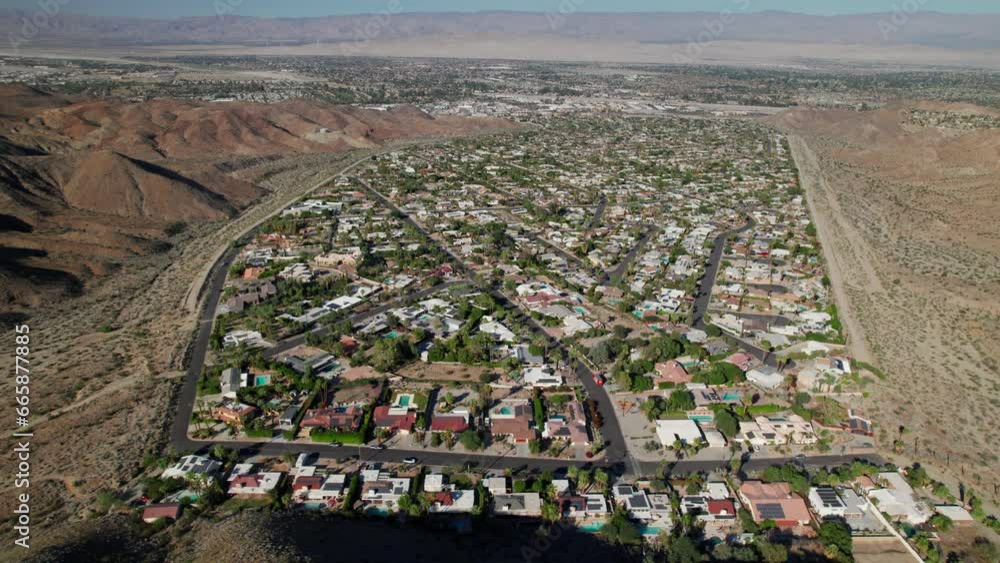 Wall mural Aerial view of Ranch Mirage in the Coachella Valley desert