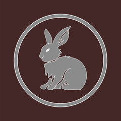 cute rabbit animal logo vector 3d rendering