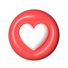 Photo 3d rendering of heart emoji icon