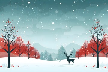 christmas background minimalist illustration - AI Generated