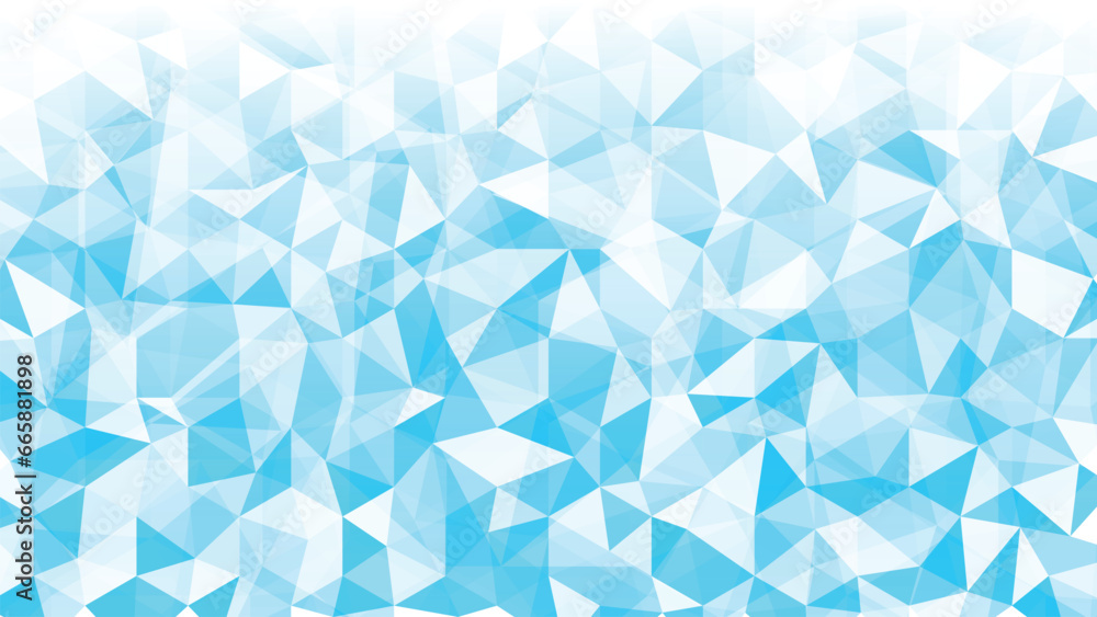 Poster blue background with triangle layers in abstract geometric pattern