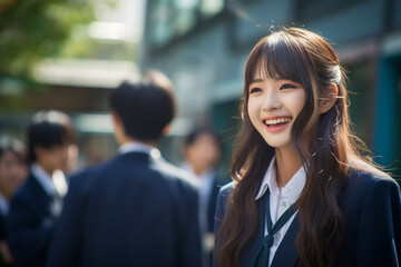 Naklejka premium 日本の女子生徒のイメージ