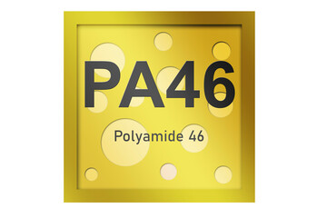 Polyamide 46 (PA46) polymer symbol isolated