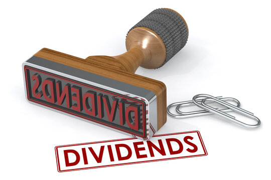Rubber stamp with dividends word
