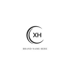 XH logo. X H design. White XH letter. XH, X H letter logo design. Initial letter XH linked circle uppercase monogram logo.