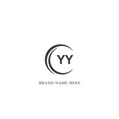YY logo. Y Y design. White YY letter. YY, Y Y letter logo design. Initial letter YY linked circle uppercase monogram logo.