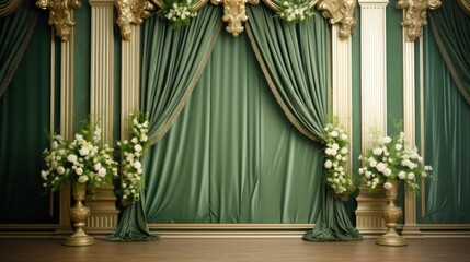 Luminous Green Wedding Backdrop