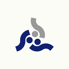 Logo design graphic concept creative abstract premium vector sign stock 3 initial S font like happy active human pattern Related to monogram community