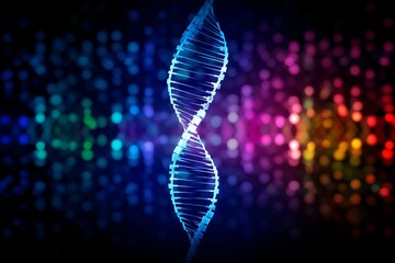Blurred x chromosome against dna and human genome backdrop. Generative AI