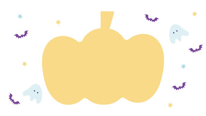 ハロウィンかぼちゃのかわいい背景フレームイラスト