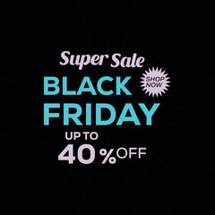Vector Black Friday super sale banner template design for social media promotion.