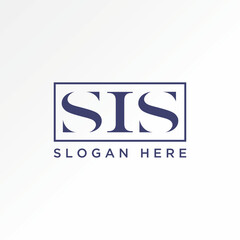 Logo design graphic concept creative abstract premium vector stock sign unique letter initial SIS font serif cutting. Related to monogram typography