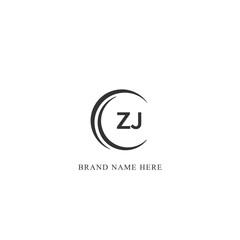 ZJ logo. Z J design. White ZJ letter. ZJ, Z J letter logo design. Initial letter ZJ linked circle uppercase monogram logo.