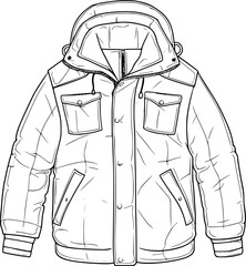 outline illustration of Jacket for coloring page
