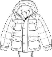 outline illustration of Jacket for coloring page