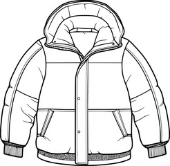outline illustration of Jacket for coloring page