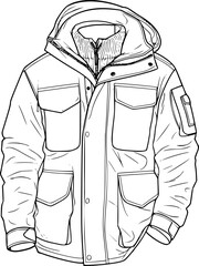 outline illustration of Jacket for coloring page