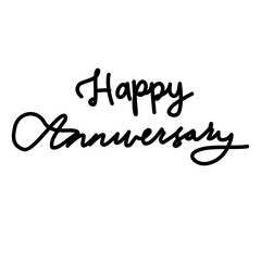 hand drawn happy anniversary lettering