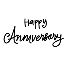 hand drawn happy anniversary lettering