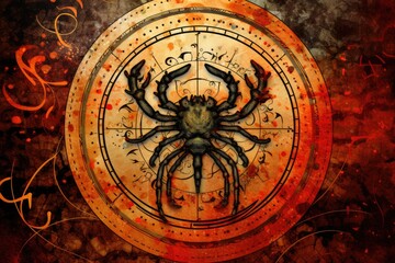 Fototapeta na wymiar Zodiac Cancer Symbol Cancer Crab Cancer is an astrological sign. The constellation of the Crab