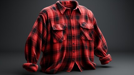 a checkered flannel shirt with a transparent background in PNG format.