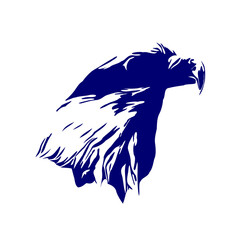 line sketch of an eagle's head as an element for making logos, activity symbols and organizational symbols