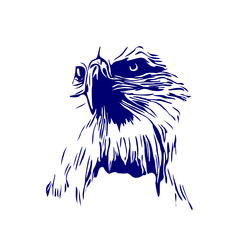 line sketch of an eagle's head as an element for making logos, activity symbols and organizational symbols