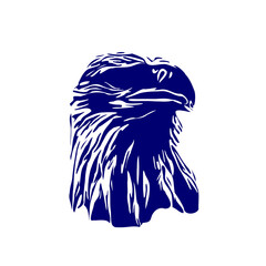 line sketch of an eagle's head as an element for making logos, activity symbols and organizational symbols