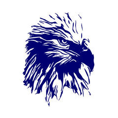 line sketch of an eagle's head as an element for making logos, activity symbols and organizational symbols