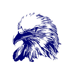 line sketch of an eagle's head as an element for making logos, activity symbols and organizational symbols