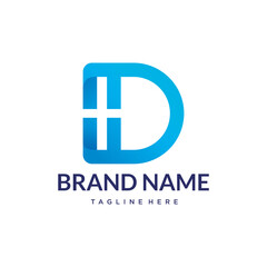 D gradient abstract business logo design