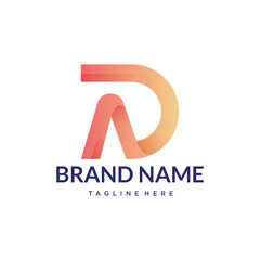 D gradient abstract business logo design