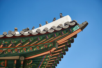Old Korean architecture of Deoksugung royal palace of Joseon dynasty in Seoul South Korea