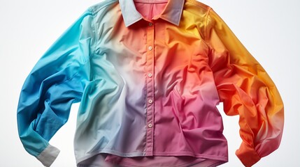 a retro tie-dye long-sleeve shirt with a transparent background in PNG format.