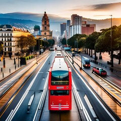 traffic in the city at night