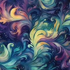 Deep jewel-tone colored swirls are a mesmerizing sight to behold. Generative AI