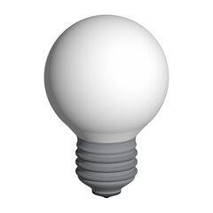 3d illustration of white light bulb idea icon business concept