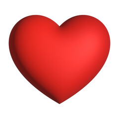 Red heart 3d rendering romantic symbol valentine concept