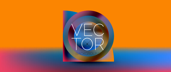 Crafted podium for captivating display of abstract geometry squares, circles, triangles, and flowing gradients harmonize in visually striking presentation for wallpaper, banner, background