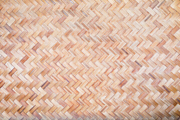 Woven bamboo wall Thai style pattern nature texture background. Basketry bamboo mat seamless pattern. top view.