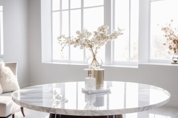 display table with flowers