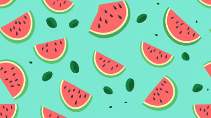 Naklejka premium Small Watermelon, pattern banner wallpaper