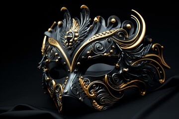 black carnival mask. Generative AI
