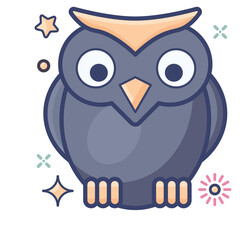 owl Outline Color icon