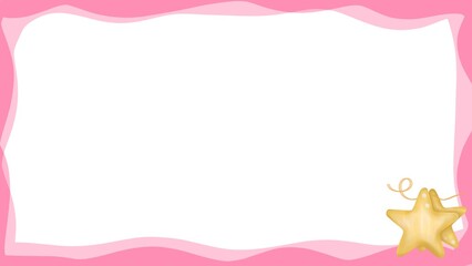 colorful frame and white background with cute cartoon