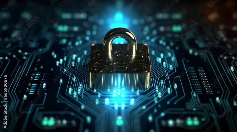Wall mural cyber security data protection online computer network generative ai