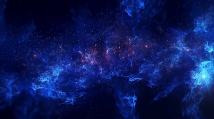 Dark blue and glow particle abstract background generative ai