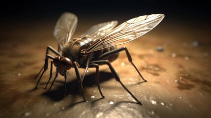 dead mosquito upside down wings fallen apart 8k very generative ai - obrazy, fototapety, plakaty