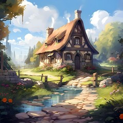 Images of painting french country cottage art and watercolor, in the style of cyril rolando, paul...